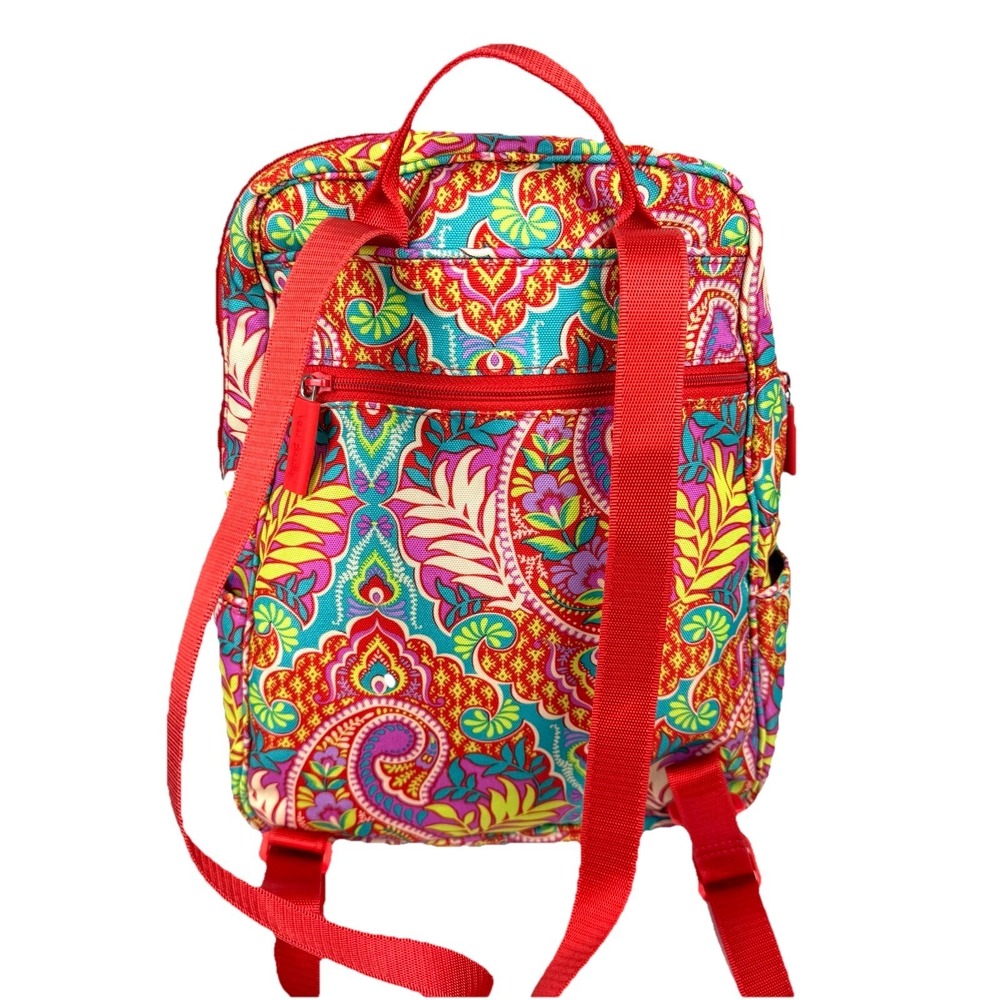Vera Bradley Paisley In Paradise Lighten Up Backpack Canvas Boho Colorful Spring - Picture 2 of 9